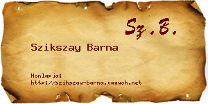 Szikszay Barna névjegykártya